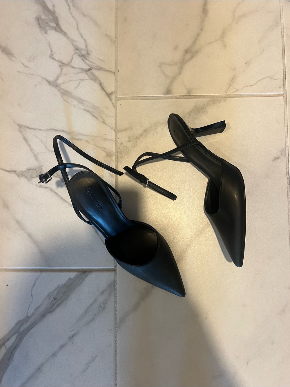 Open Edit Black closed toe heels